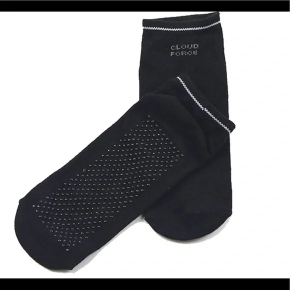 Cloud Force 10 Pack Black Yoga Barre Pilates Socks - Picture 1 of 6